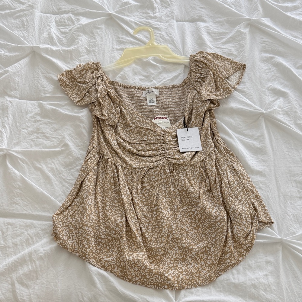 Japna Brown Floral Blouse